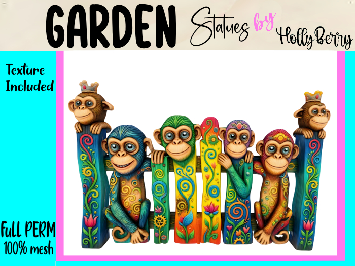 HB: Whimsy Monkey Fence Panel FuLL PERM