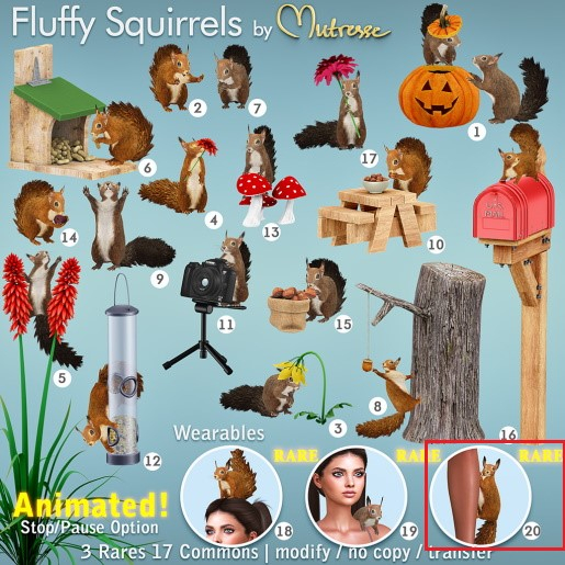 20-Mutresse-Fluffy Squirrels-wearable RARE