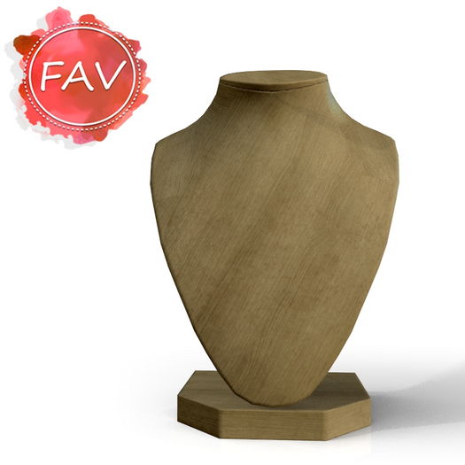 Beige Wood Display Bust Retail