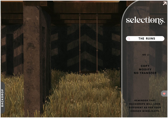 Selections. // The Ruins Backdrop (add)