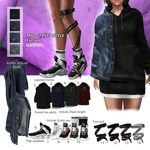 1.::GB:: Jeans jacket one shoulder (maitreya) RARE
