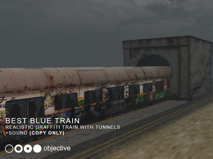 BEST long train blue graffiti
