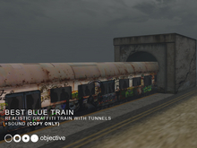 BEST long train blue graffiti