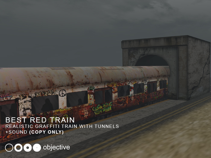 BEST long train red graffiti