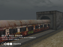 BEST long train red graffiti
