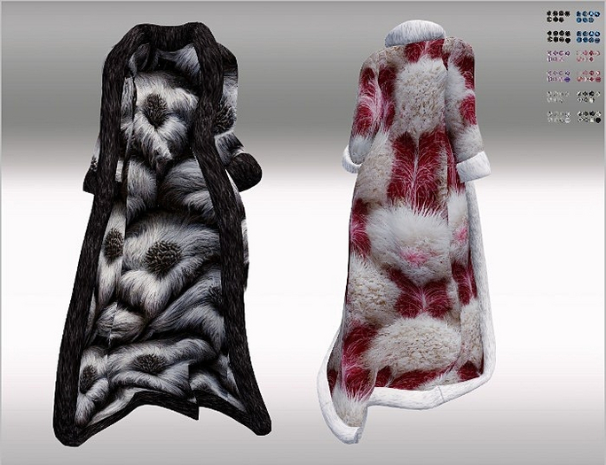 Fur-Coat long 90x Color HUD,LaraX,Maitreya,Legacy,Reborn,GenX,Star,full Pack