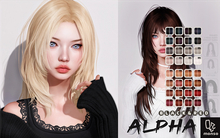 [monso] Alpha Hair /Black & Red