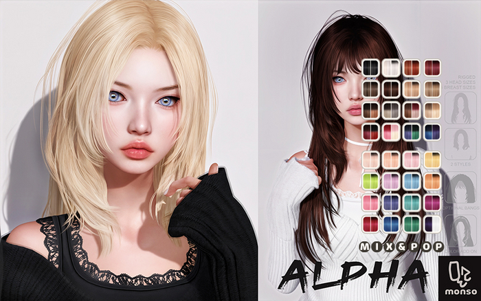 [monso] Alpha Hair /Mix & Pop