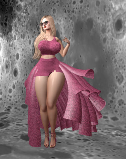 OSTARA Roses Skirt Set [Cosmos Pink] Kupra