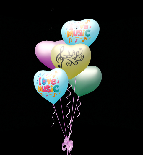 Balloons Music with notes  