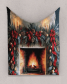 christmas fireplace 2 wall decor
