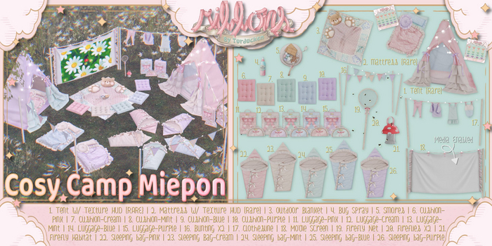 2. {Ribbons} Cosy Camp Miepon - Mattress RARE TD