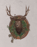 deer trophy on ivy