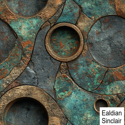 Oxidized Verdigris Abstract Metal Seamless Texture
