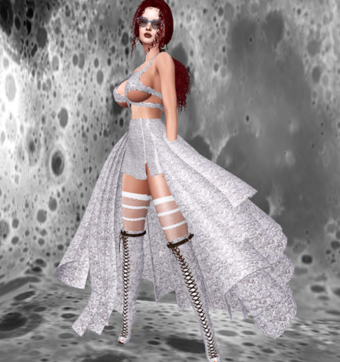 OSTARA Roses Skirt Set [White] Legacy Pinup x Bombshell