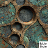 Verdigris and Gilt Oxidized Seamless Texture