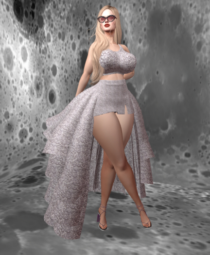 OSTARA Roses Skirt Set [White] Kupra