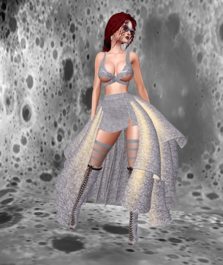 OSTARA Roses Skirt Set [Pale Grey] Legacy Pinup x Bombshell