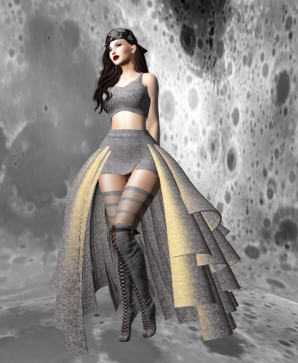 OSTARA Roses Skirt Set [Pale Grey] (Assorted)