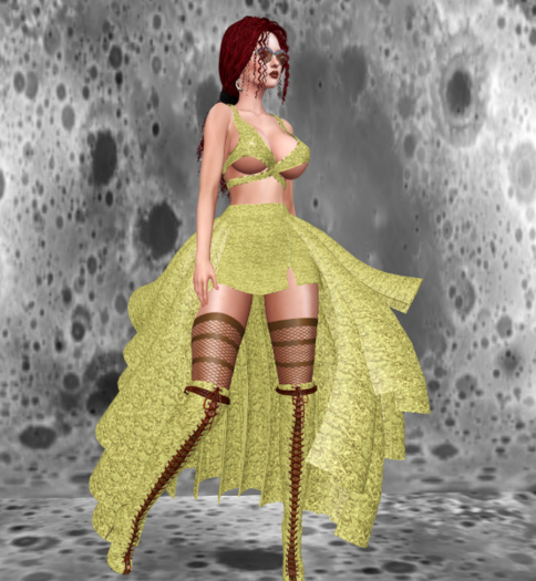 OSTARA Roses Skirt Set [YELLOW] Legacy Pinup x Bombshell