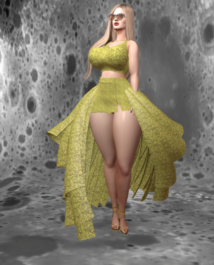 OSTARA Roses Skirt Set [Yellow] Kupra