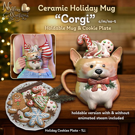 (NO) Ceramic Holiday Mugs - Corgi