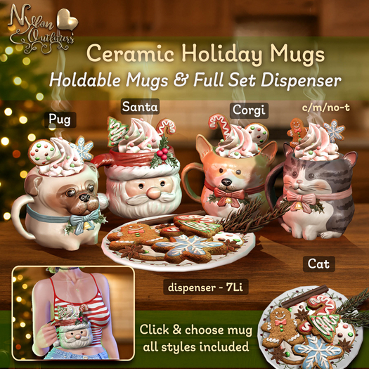 (NO) Ceramic Holiday Mugs - Full Set
