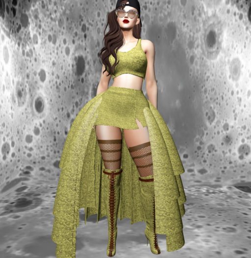 OSTARA Roses Skirt Set [YELLOW] (Assorted)