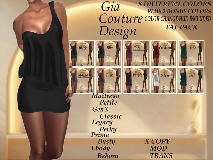 "GCD" Genesis Cocktail Dress FAT PACK
