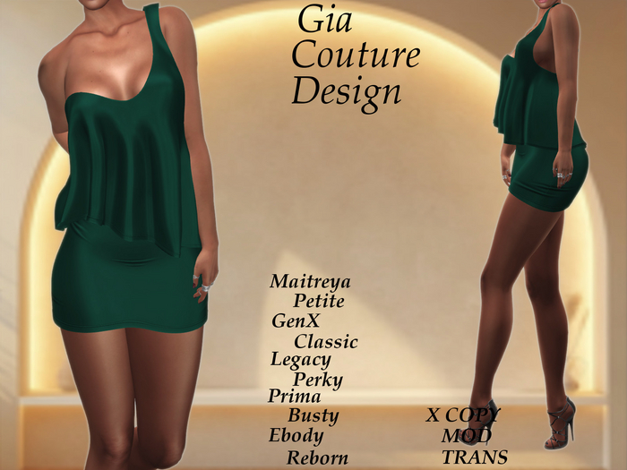 "GCD" Genesis Cocktail Dress Jade