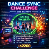 Dance Sync Challenge LSL Script – Interactive Group Dance Game with Effects | Full Perm | Club & Event Entertainment
