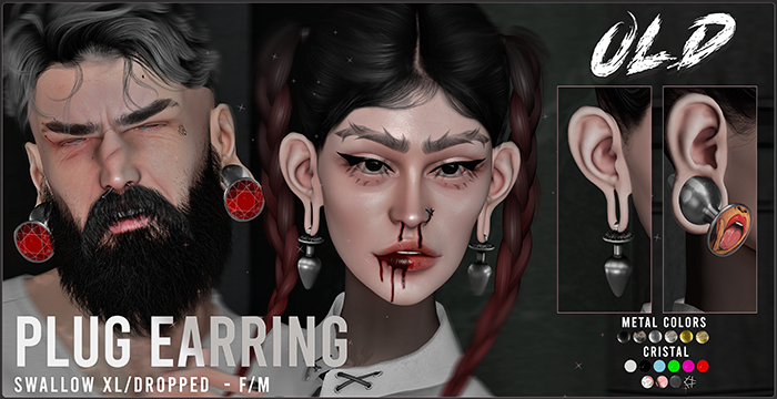 OLD Store - Plug Earring Swallow XL/Dropped