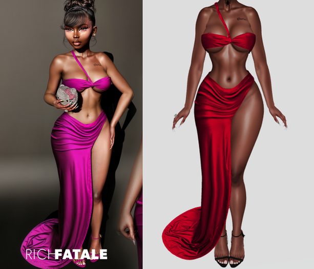 $RICH FATALE - LOLA SKIRT SET - ROUGE