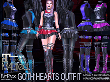 LaraX Lara FATPACK MALified - 6x Goth Hearts Outfits - COPY/MOD