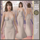 BEADED SILK GOWN
