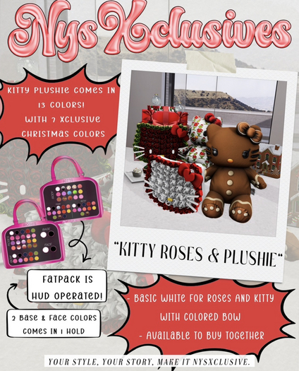 !NW- Kitty Roses & Plushie (Bundle Pack)