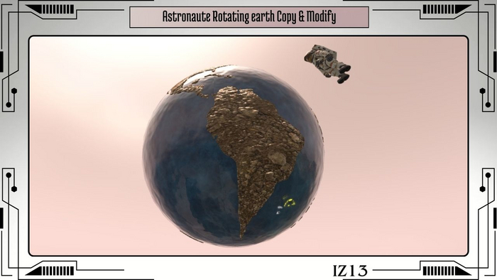 Astronaute Rotating earth Copy & Modify