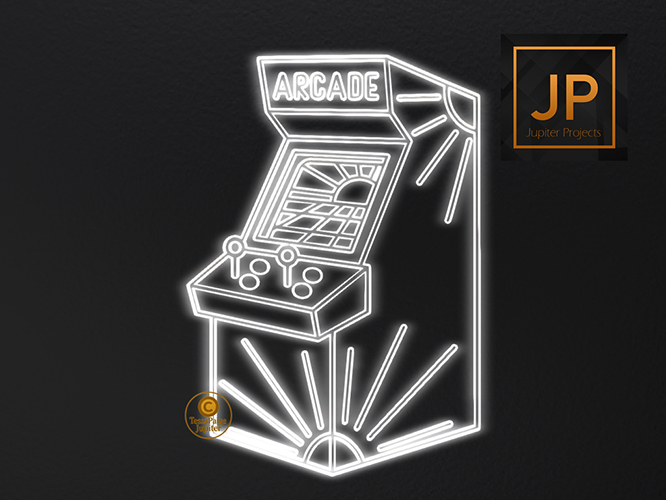 22.Meva Neon White Arcade Machine Sign
