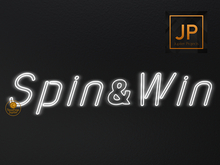 19.Meva Neon White Spin+Win Sign