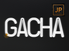 18.Meva Neon White Gacha Sign