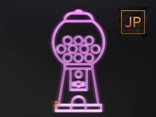 15.Meva Neon Pink Gacha Machine Sign