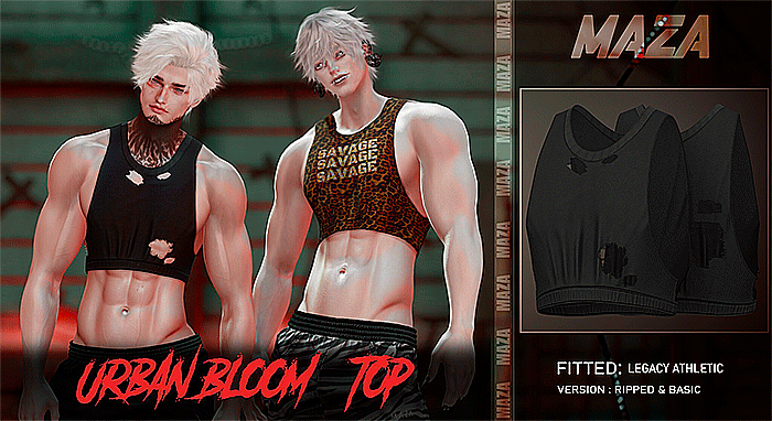MAZA - Urban Bloom TOP - BLACK