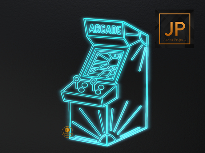 10.Meva Neon Blue Arcade Machine Sign