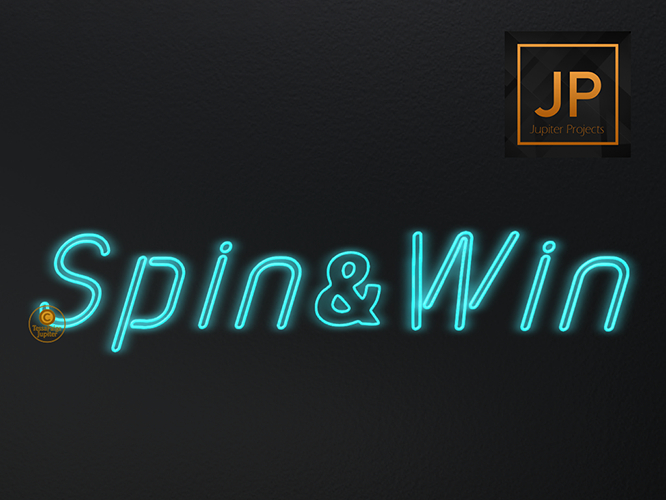 7.Meva Neon Blue Spin+Win Sign