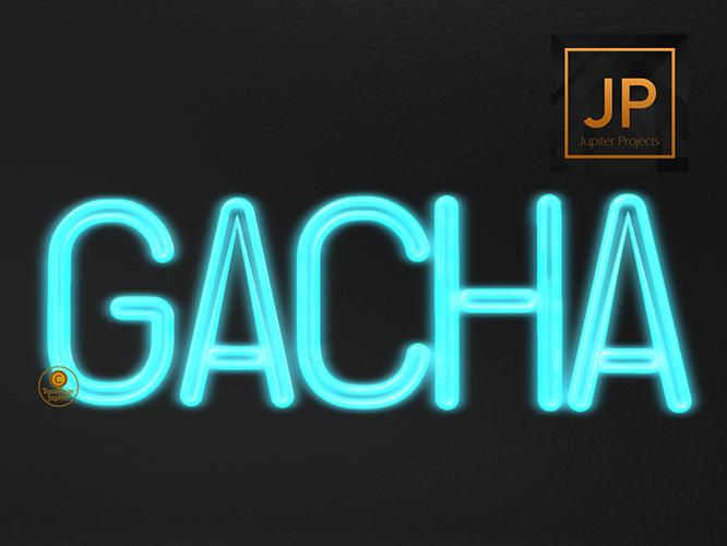 6.Meva Neon Blue Gacha Sign