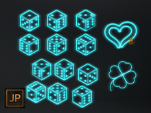 5.Meva Neon Blue Symbols