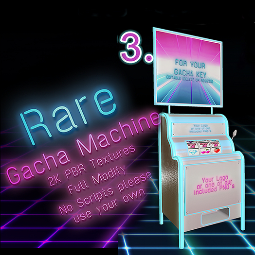 3.Meva Neon White Blue Gacha Machine RARE