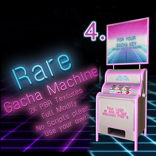4.Meva Neon White Pink Gacha Machine RARE