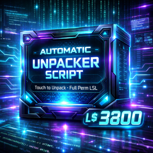 Second Life Automatic Unpacker Script – Touch to Unpack Folder System (Full Perm LSL)
