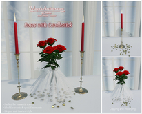 Mayas | Red Roses | Red Candlestick | Wedding | Valentines | Rose Dispenser